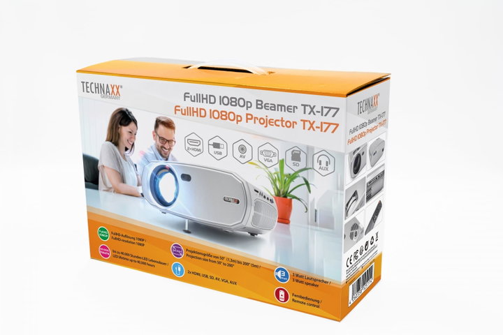 FullHD 1080 p Projector Native with Multimedia Player - Technaxx ICTX-TX 177