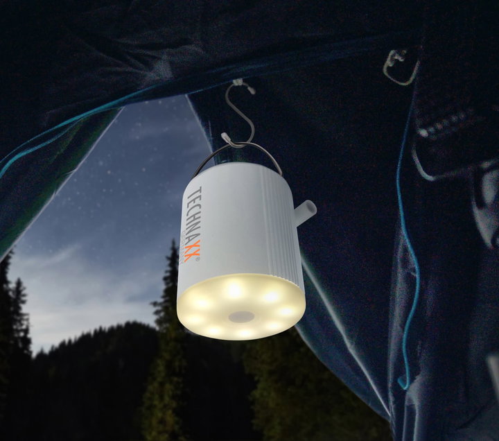 Mini Pompa ad Aria con Batteria Ricaricabile e Luce LED da Campeggio - Technaxx ICTX-TX261