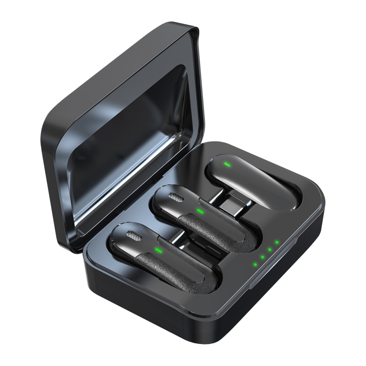 Set 2 Mini Microfoni Lavalier Wireless con Ricevitore USB-C™ e Custodia di Ricarica, TX301 - Technaxx ICTX-TX301