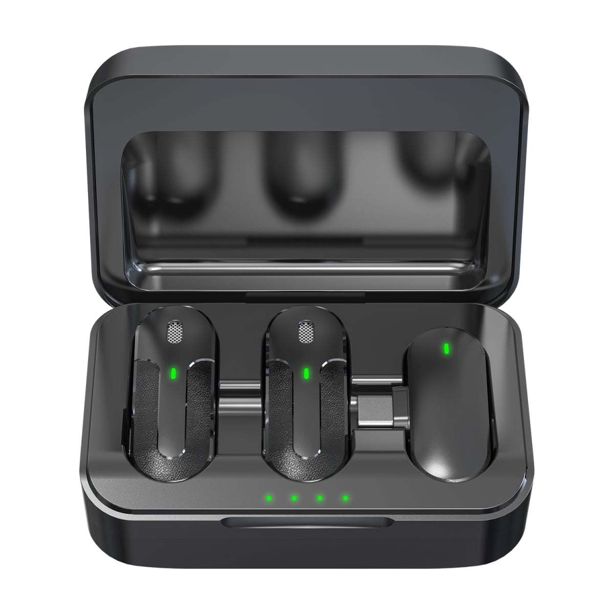 Set 2 Mini Microfoni Lavalier Wireless con Ricevitore USB-C™ e Custodia di Ricarica, TX301 - Technaxx ICTX-TX301