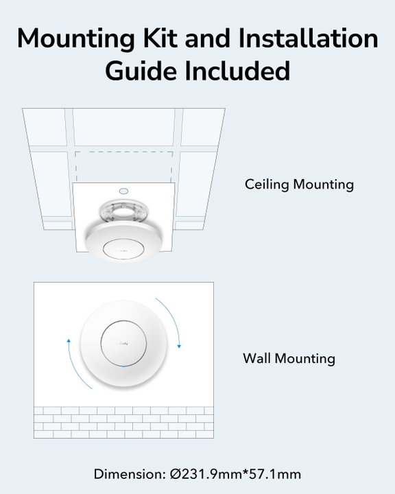 Punto di Accesso Wireless Gigabit Dual Band AC1200 PoE con Mesh - Cudy ICU-AP1300