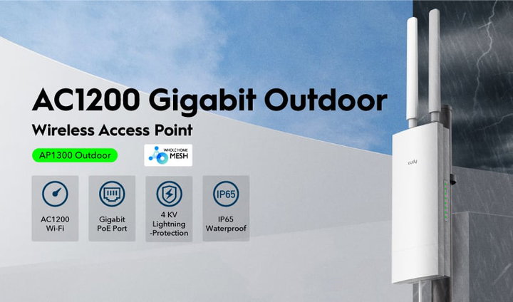 Wireless Access Point Gigabit AC 1200 for Outdoors IP 65 , AP 1300 Outdoor - Cudy ICU-AP 1300 OUT