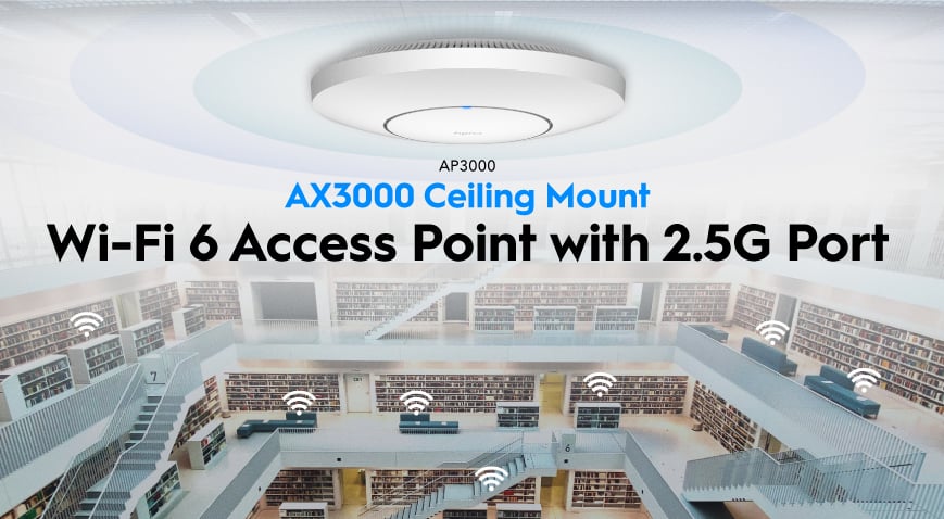 Wireless Access Point Gigabit PoE WiFi 6 AX 3000 2.5 G Ceiling Mounting, AP 3000 _P - Cudy ICU-AP 3000 POE