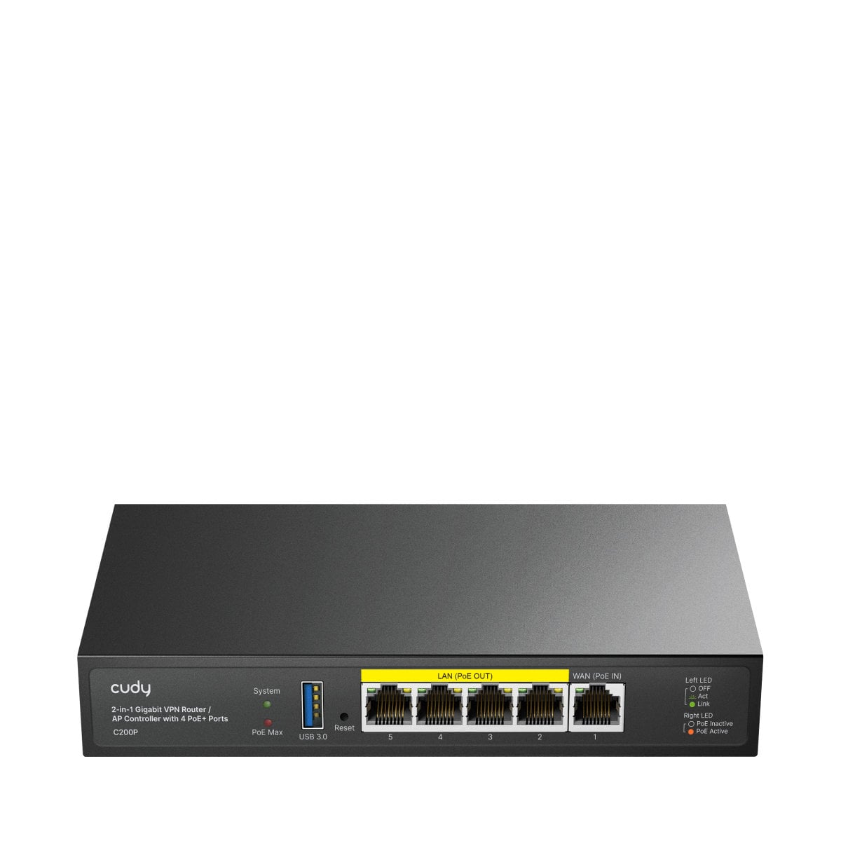 Router 2in1 SMB VPN / AP Controller con 4 Porte PoE+, C200P - Cudy ICU-C200P