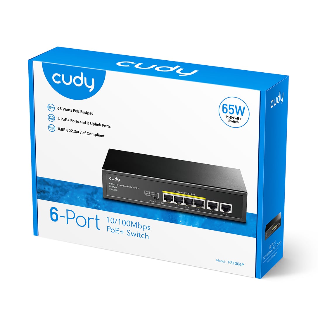 Switch PoE+ 6 Porte 10/100m 60W, FS1006P - Cudy ICU-FS1006P
