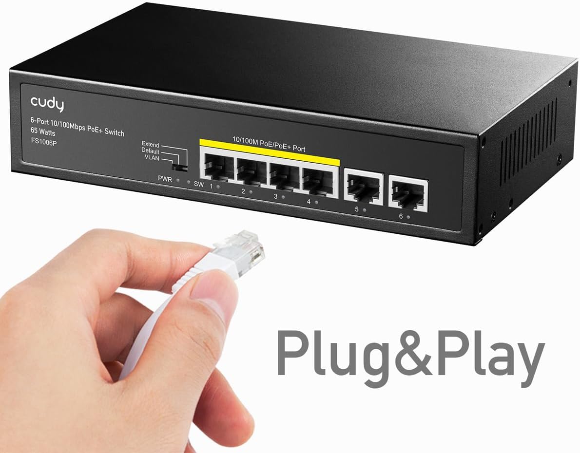 Switch PoE+ 6 Porte 10/100m 60W, FS1006P - Cudy ICU-FS1006P