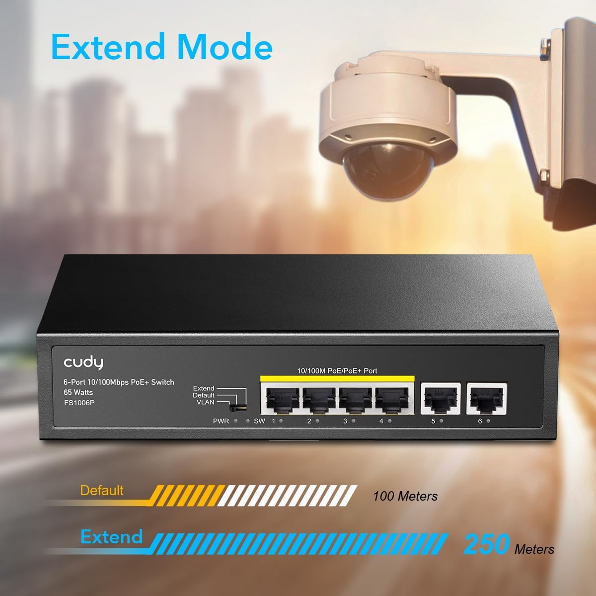 Switch PoE+ 6 Porte 10/100m 60W, FS1006P - Cudy ICU-FS1006P
