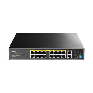 Switch PoE+ 10 / 100 M 16 Doors with 2 GbE and 1 SFP port - Cudy ICU-FS 1018 PS 1