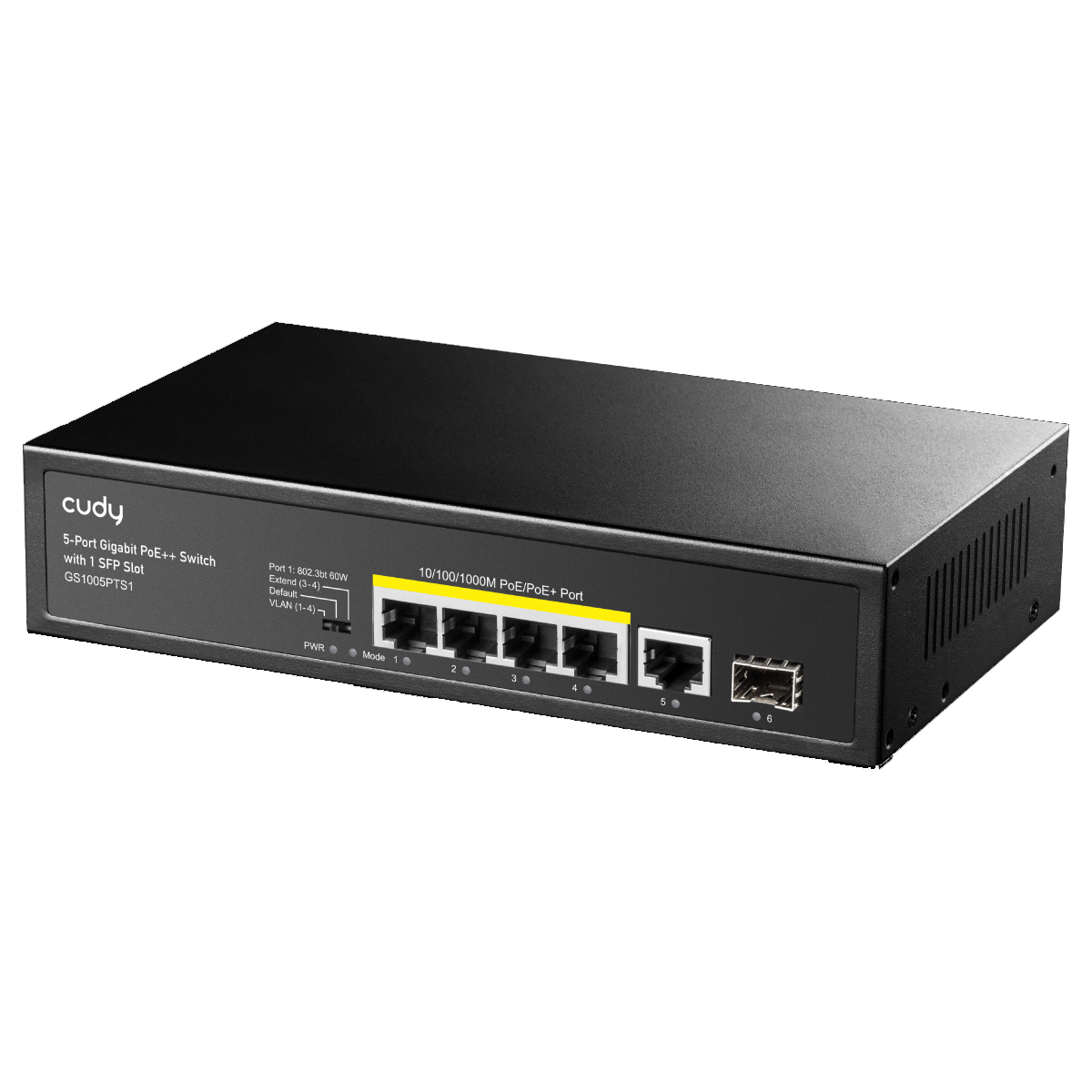 Switch Gigabit PoE+ 5 Porte con 1 Slot SFP, GS1005PTS1 - Cudy ICU-GS1005PTS1