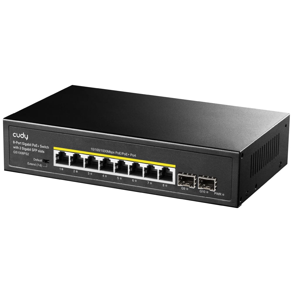 Switch Gigabit PoE+ 8 Porte con 2 slot SFP Gigabit, GS1008PS2 - Cudy ICU-GS1008PS2