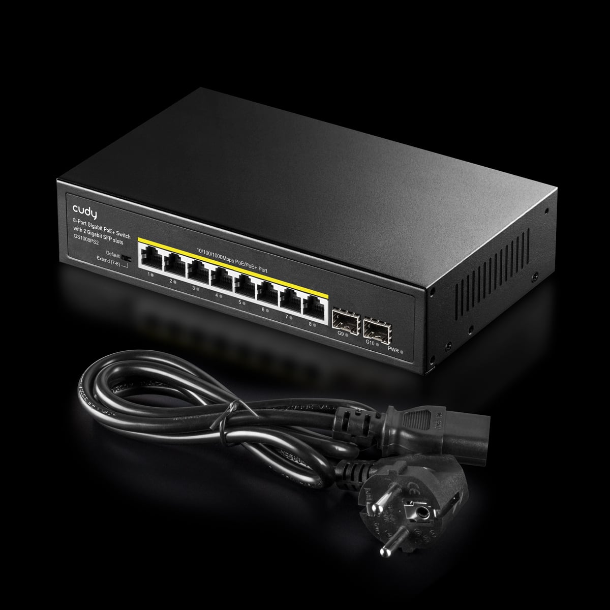 Switch Gigabit PoE+ 8 Porte con 2 slot SFP Gigabit, GS1008PS2 - Cudy ICU-GS1008PS2