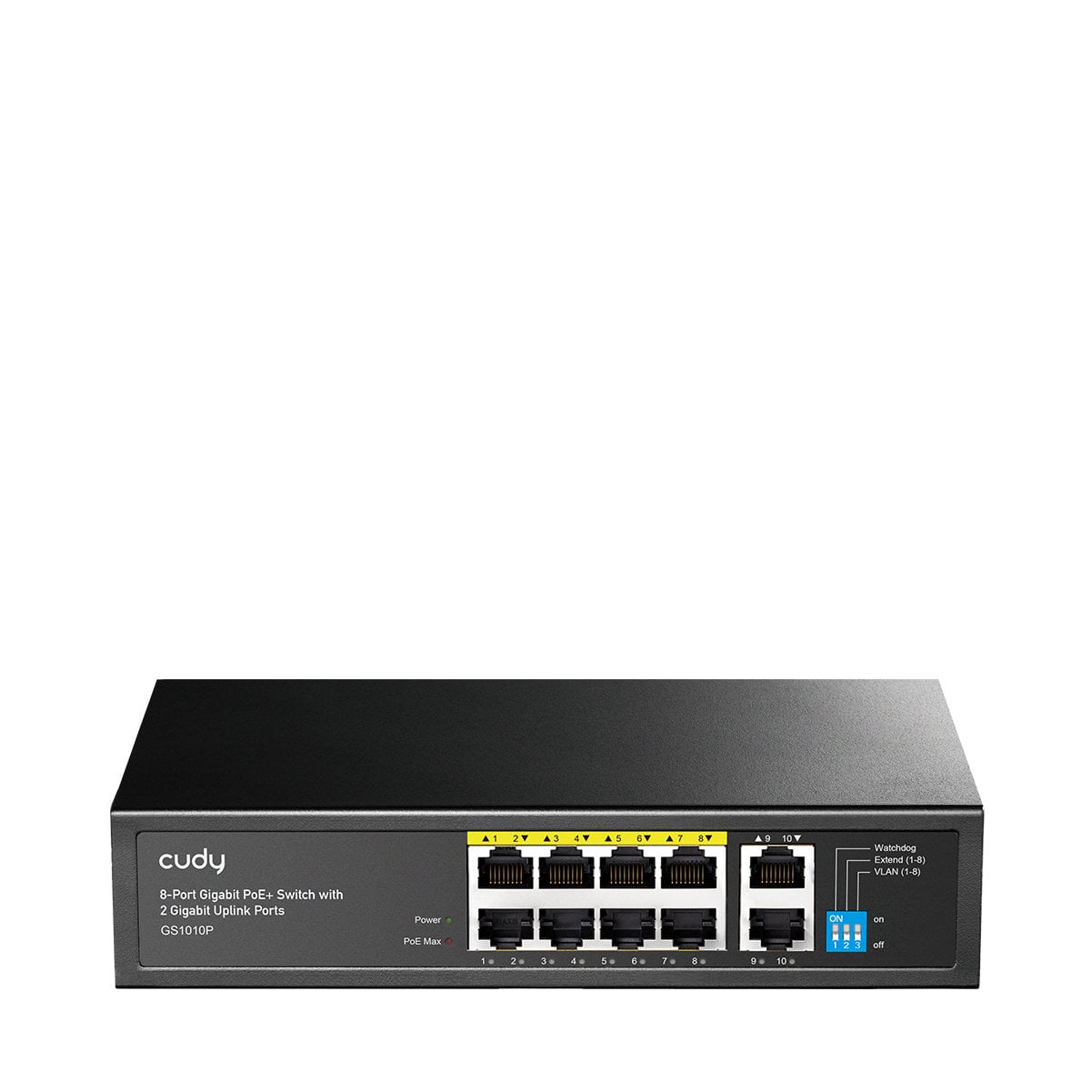 Switch Gigabit PoE+ 8 Porte con 2 Uplink GbE, GS1010P Nero - Cudy ICU-GS1010P
