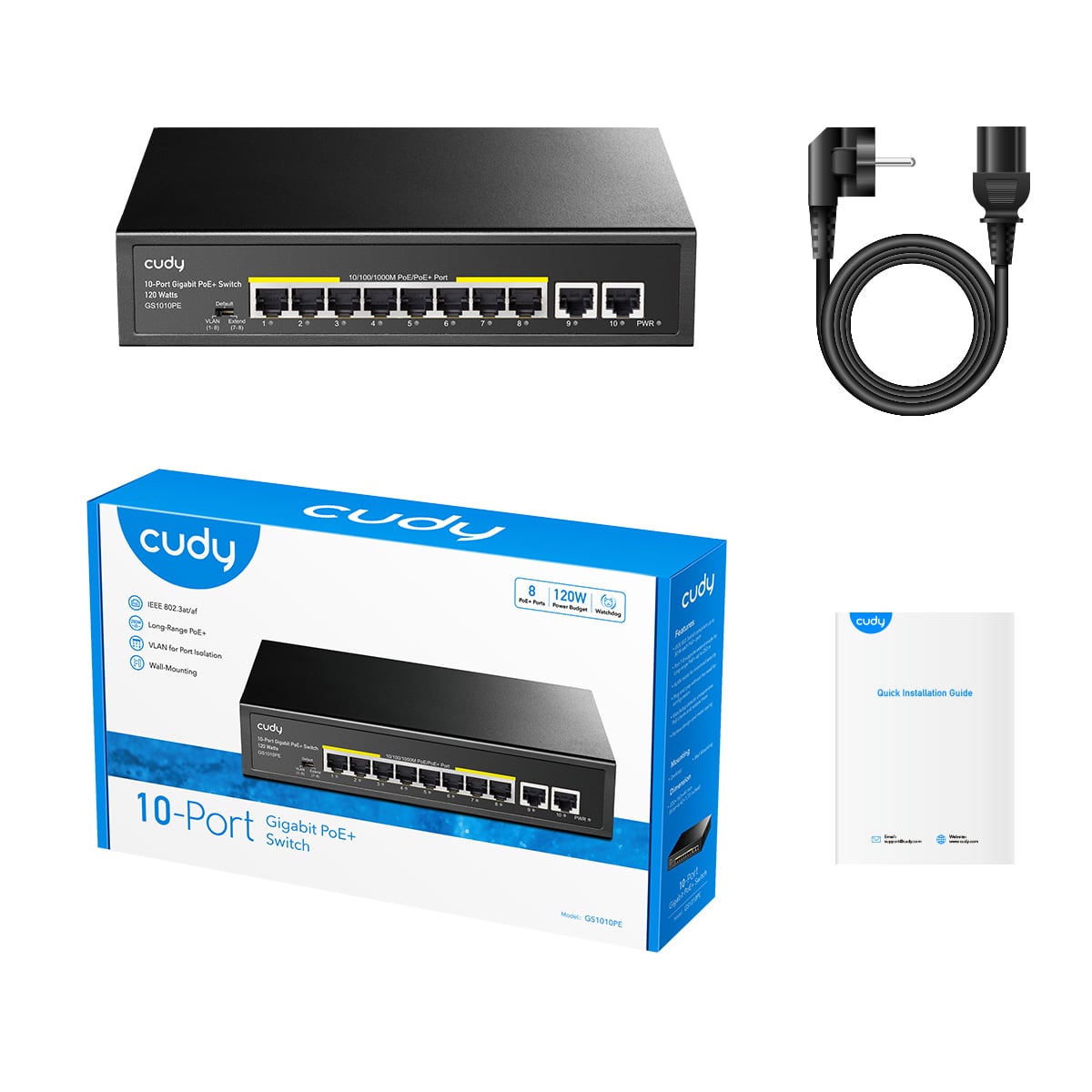 Switch Gigabit PoE+ 10 Porte, GS1010PE - Cudy ICU-GS1010PE