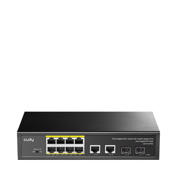 Switch Gigabit PoE+ 8 Porte con 2 Uplink GbE e 2 SFP - Cudy ICU-GS1010PS2
