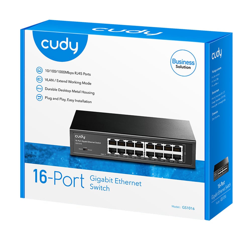 Switch Gigabit Ethernet a 16 Porte, GS1016 - Cudy ICU-GS1016