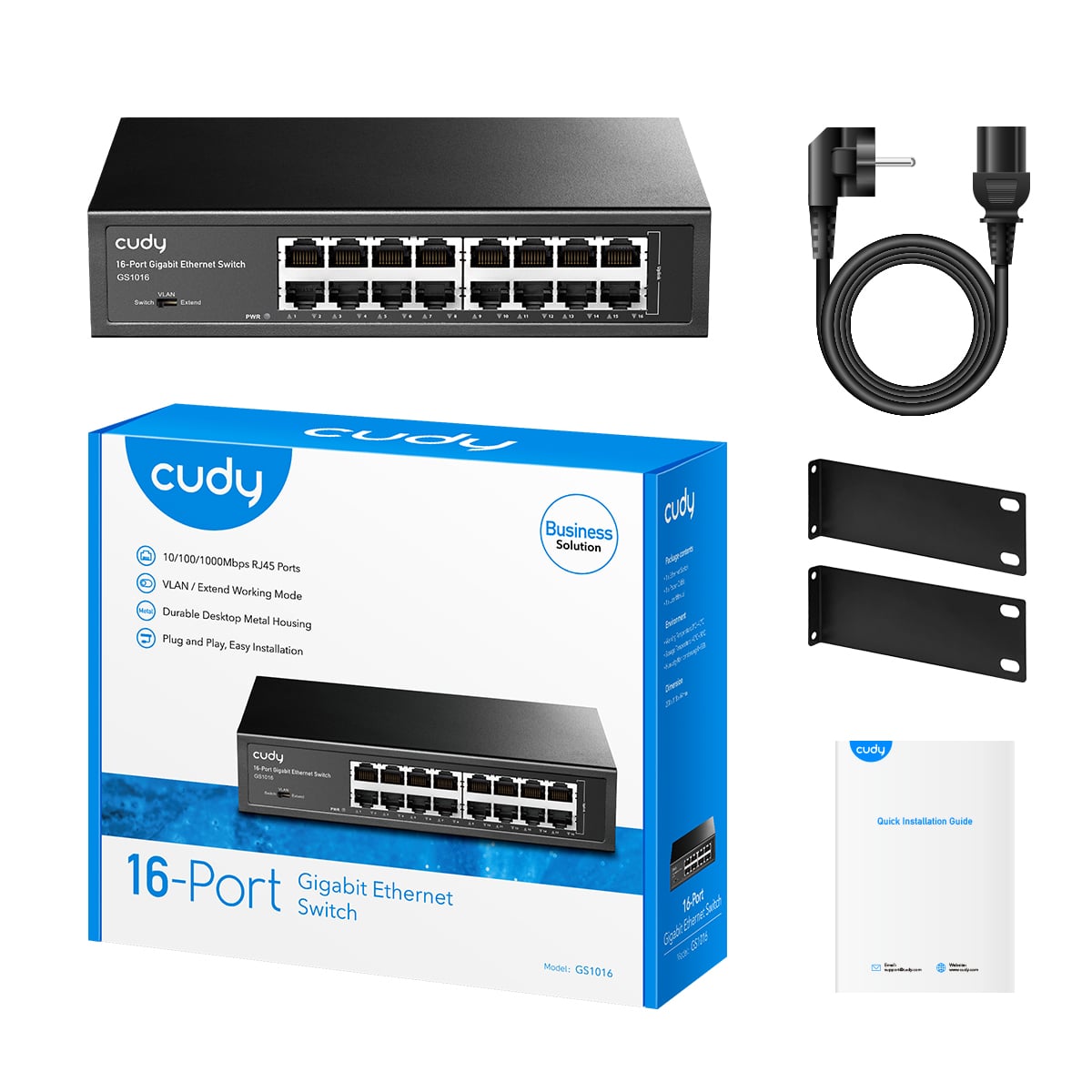 Switch Gigabit Ethernet a 16 Porte, GS1016 - Cudy ICU-GS1016