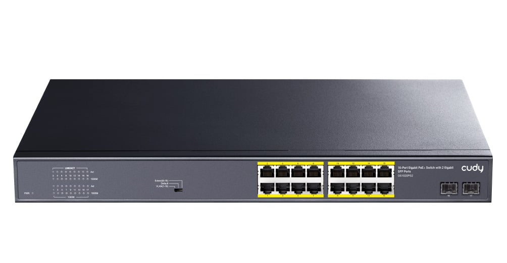 Switch Gigabit PoE+ 16 Porte con 2 slot SFP Gigabit, GS1020PS2 - Cudy ICU-GS1020PS2