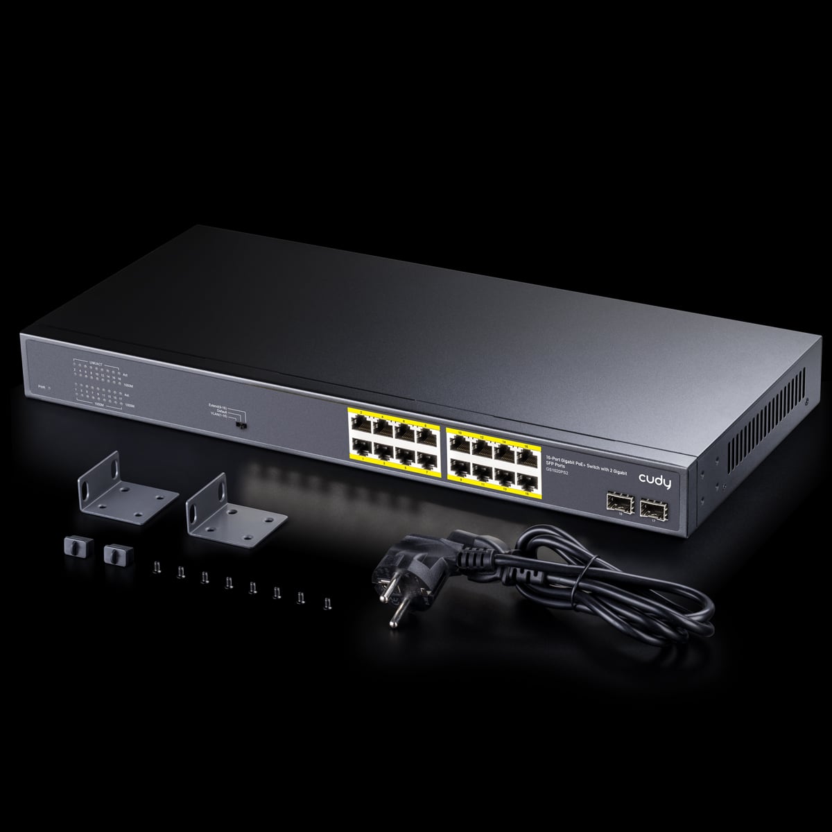 Switch Gigabit PoE+ 16 Porte con 2 slot SFP Gigabit, GS1020PS2 - Cudy ICU-GS1020PS2