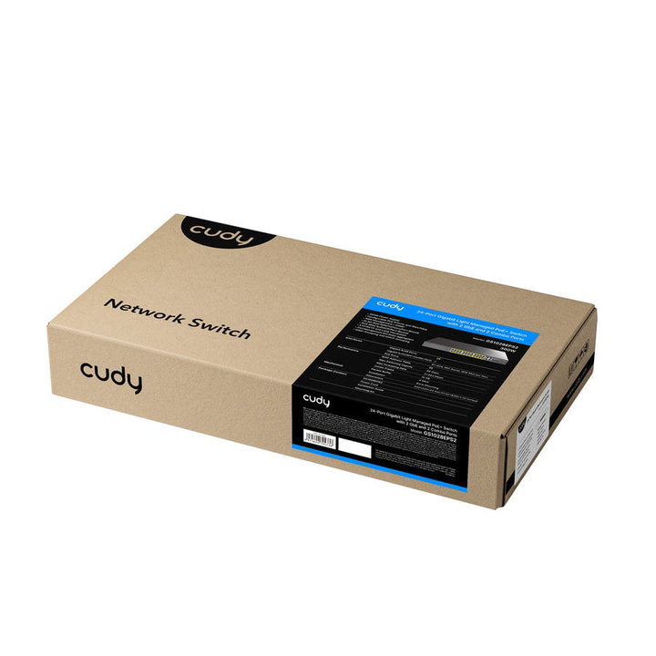 Switch Easy Managed Gigabit 24 Porte PoE+ 2 Uplink GbE 2 SFP/RJ45 Combo - Cudy ICU-GS1028EPS2