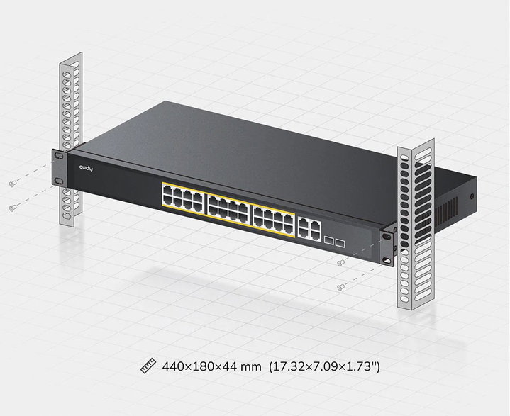Switch Easy Managed Gigabit 24 Porte PoE+ 2 Uplink GbE 2 SFP/RJ45 Combo - Cudy ICU-GS1028EPS2