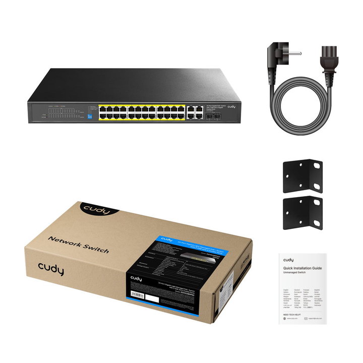 Switch Easy Managed Gigabit 24 Porte PoE+ 2 Uplink GbE 2 SFP/RJ45 Combo - Cudy ICU-GS1028EPS2