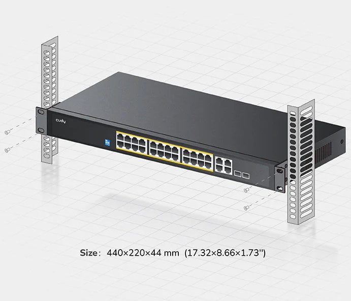Switch Gigabit 24 Porte GbE, 2 Uplink GbE, 2 Uplink GbE/SFP Combo, GS1028PS2 - Cudy ICU-GS1028PS2