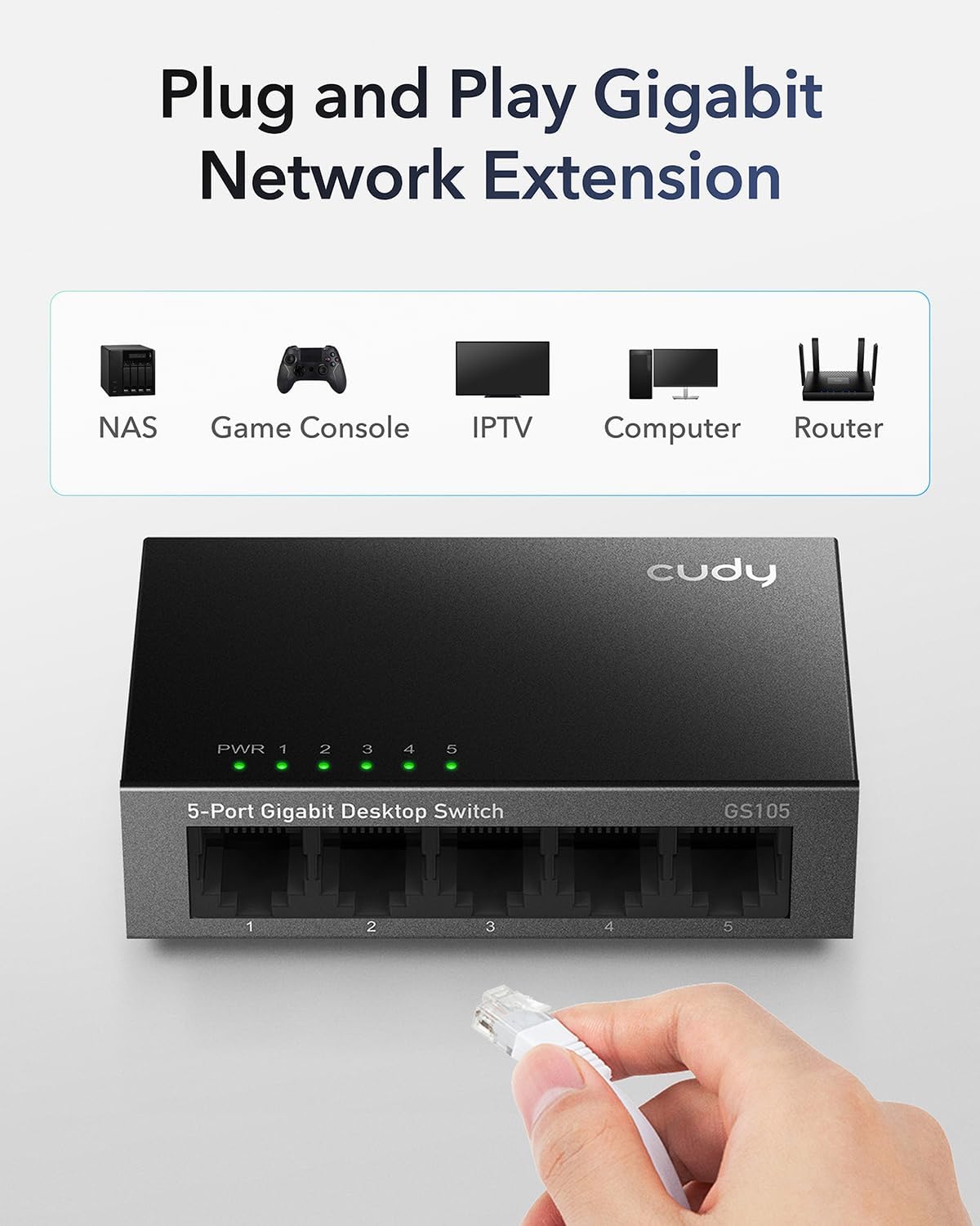 Switch Desktop Gigabit a 5 Porte, GS105 - Cudy ICU-GS105