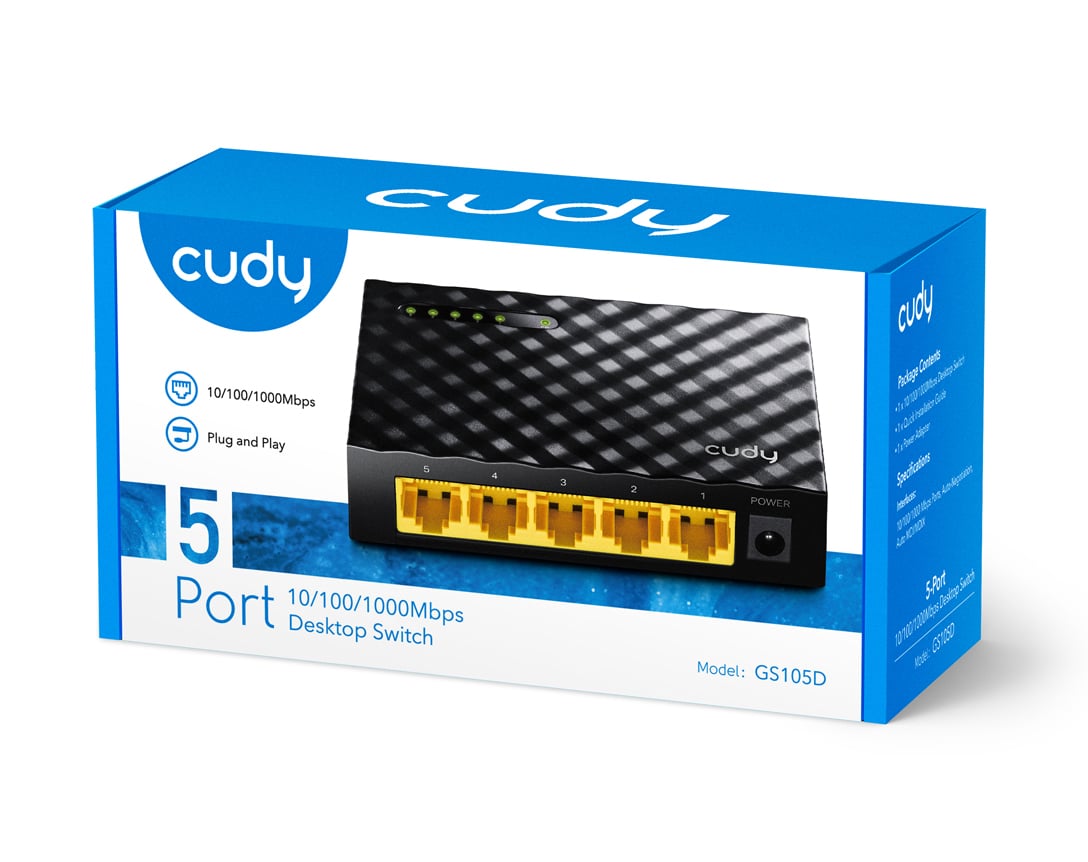 Switch Desktop Gigabit a 5 Porte, GS105D - Cudy ICU-GS105D