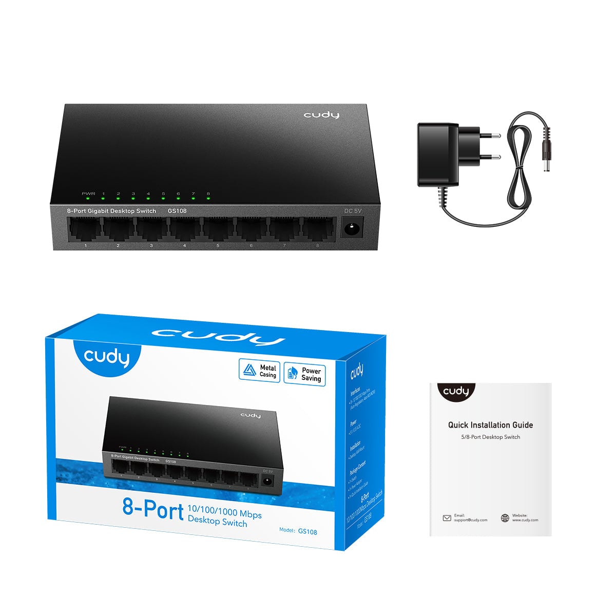 Switch Desktop Gigabit a 8 Porte, GS108 - Cudy ICU-GS108