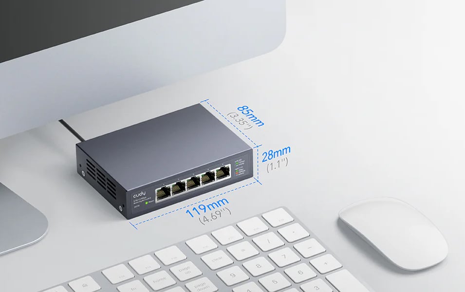Switch 5 Doors 2.5 G Ethernet Metal case, HS 105 - Cudy ICU-HS 105