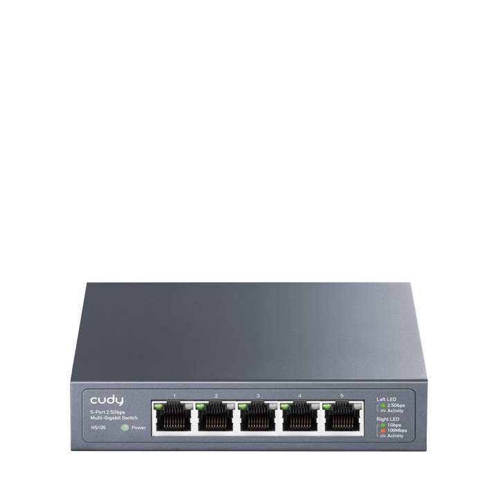 Switch 5 Porte 2.5G Ethernet Custodia in Metallo, HS105 - Cudy ICU-HS105