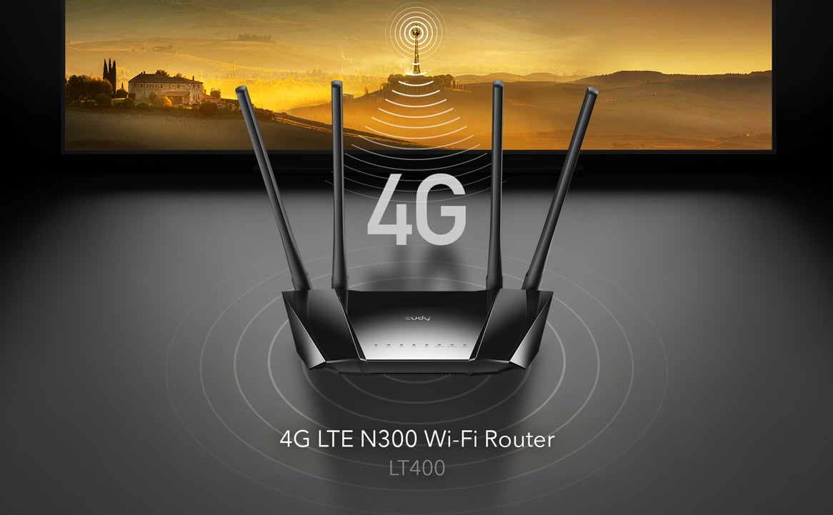 Router WiFi 4G LTE con Sim 300Mbps Porta LAN/WAN, LT400 - Cudy ICU-LT400