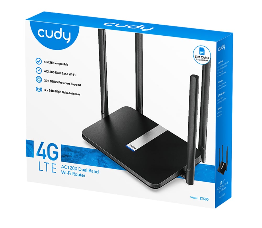 Router Wi-Fi Dual Band 4G LTE AC1200, LT500 - Cudy ICU-LT500