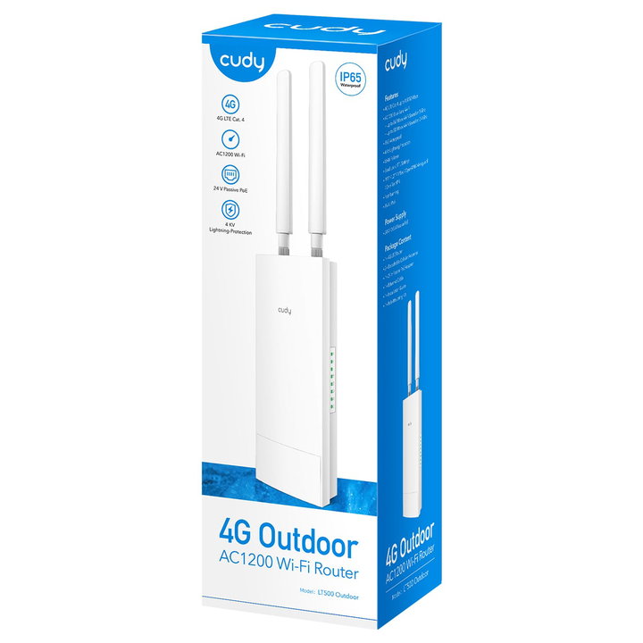 Wi-Fi Router 4 G Cat 4 AC 1200 from Exterior, LT 500 Outdoor - Cudy ICU-LT 500 OUT