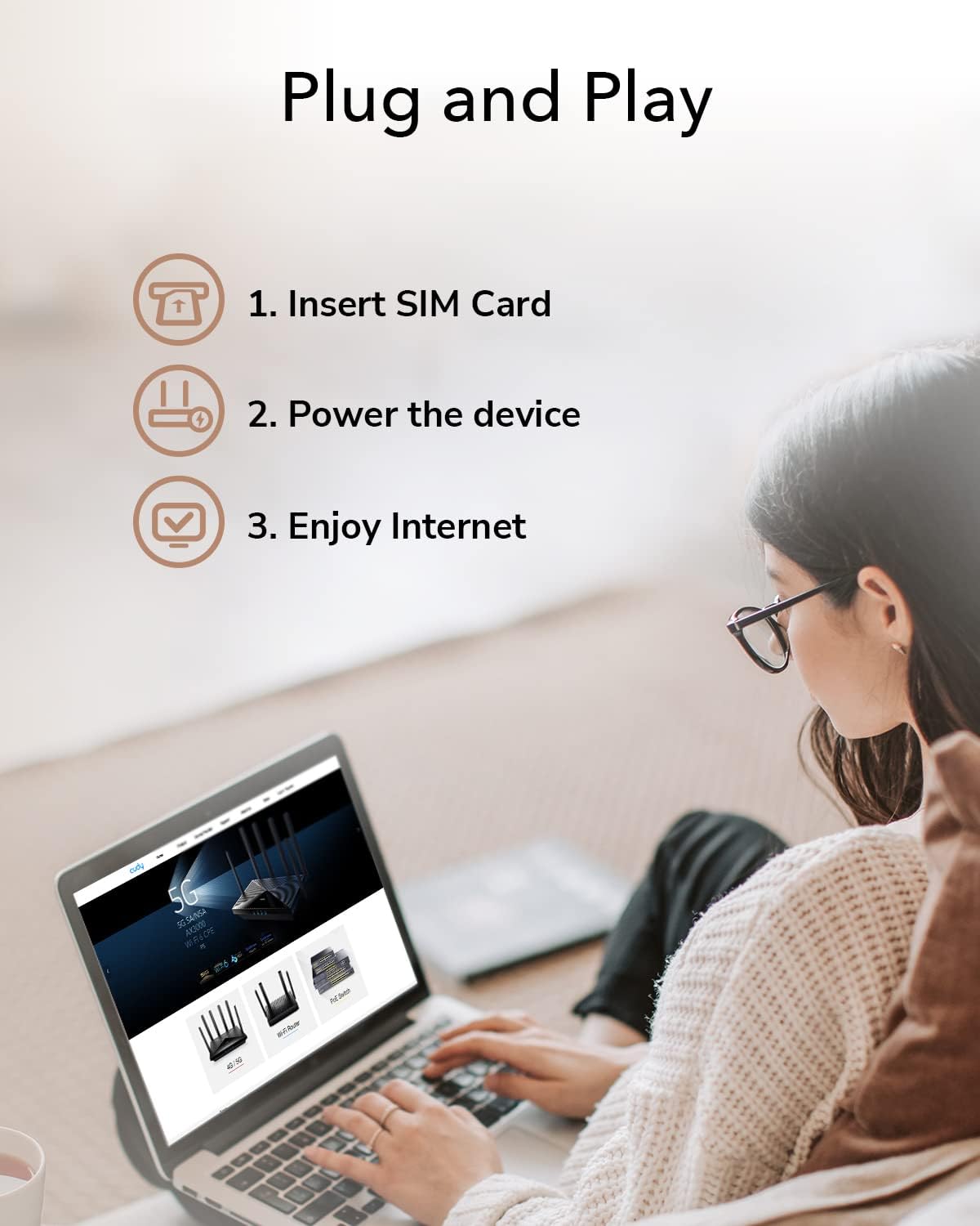 Router WiFi Gigabit AC1200 4G LTE Cat6 con Sim 300Mbps, LT700 - Cudy ICU-LT700