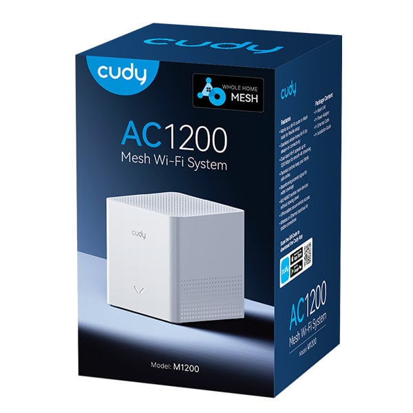 Wi-Fi Mesh AC 1200 Dual Band system for the whole house, M 1200 1 pcs - Cudy ICU-M 1200 - 1