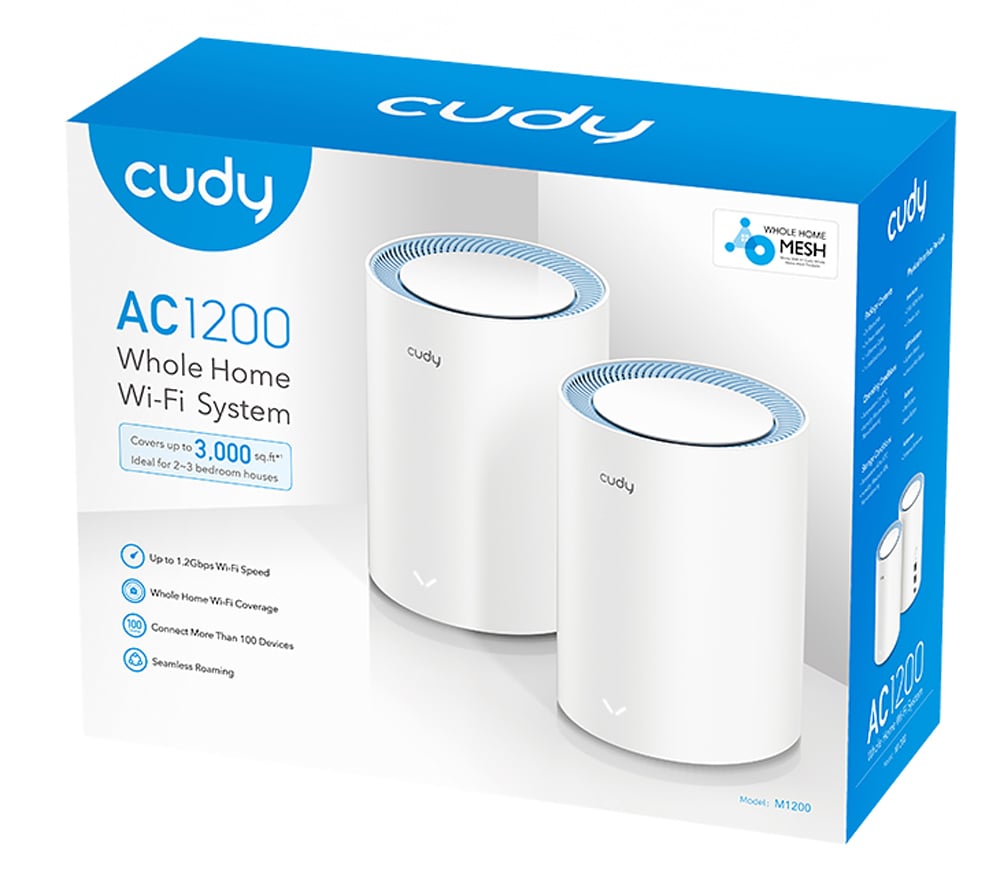 Sistema Wi-Fi Mesh AC1200 Dual Band per Tutta la Casa, M1200 2pz - Cudy ICU-M12002