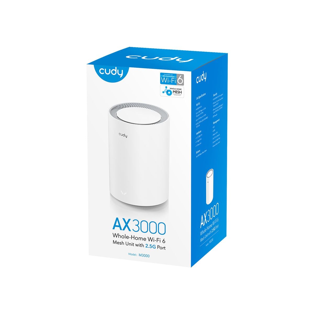 Sistema Wi-Fi 6 Mesh AX3000 2.5G Dual Band, M3000 1pz - Cudy ICU-M3000-1W