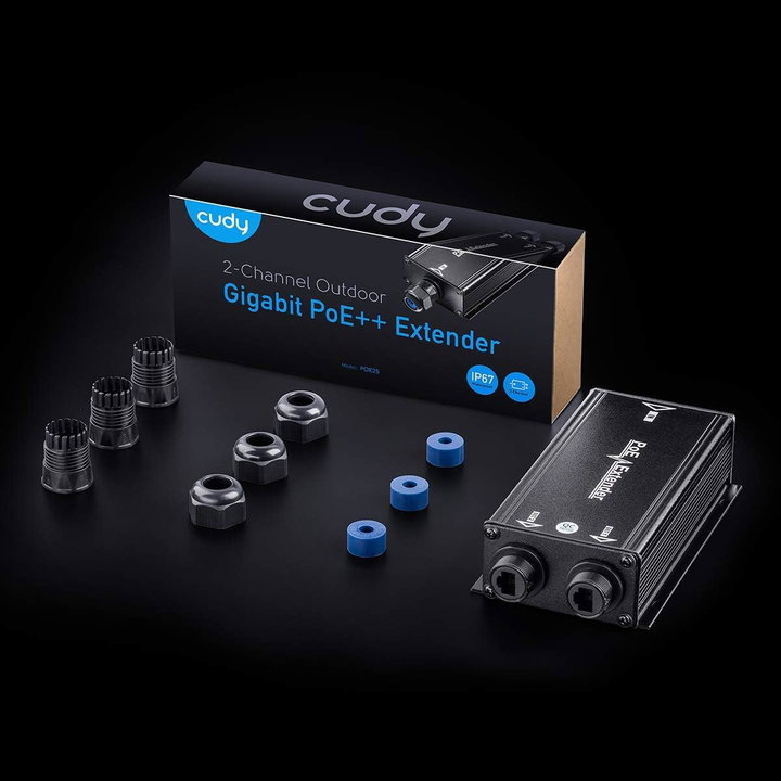 Extender Ripetitore PoE Gigabit da Esterno IP67 a 2 Canali - Cudy ICU-POE25