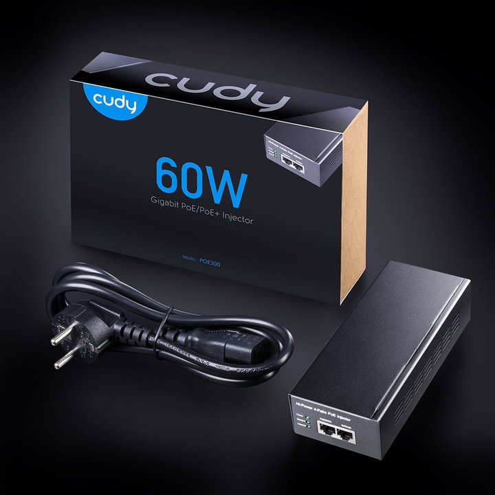 Iniettore Gigabit PoE++ da 60W fino a 100m - Cudy ICU-POE300