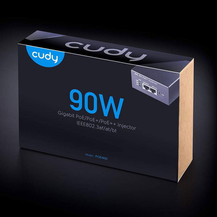 Iniettore Gigabit PoE/PoE+/PoE++ da 90W fino a 100m - Cudy ICU-POE400