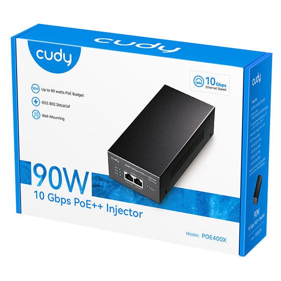 Iniettore Gigabit PoE/PoE+/PoE++ da 90W 10G fino a 90m POE400X - Cudy ICU-POE400X