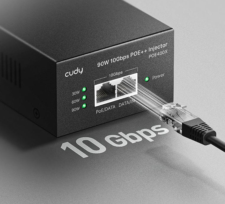 Gigabit PoE/PoE+/PoE++ Injector from 90 W 10 G to 90 m POE 400 X - Cudy ICU-POE 400 X