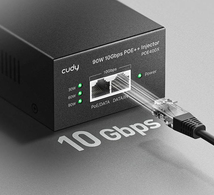 Iniettore Gigabit PoE/PoE+/PoE++ da 90W 10G fino a 90m POE400X - Cudy ICU-POE400X