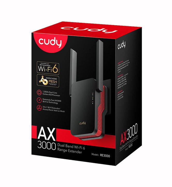 Extender WiFi 6 Dual Band Booster Wireless AX 3000 - Cudy ICU-RE 3000