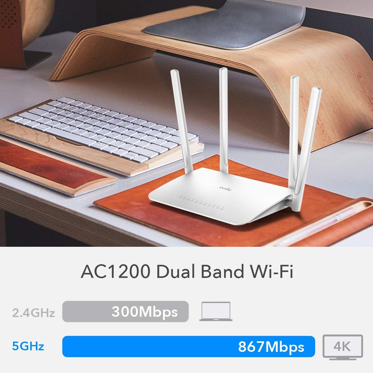 Router WiFi Dual Band AC1200 Gigabit, WR1300 - Cudy ICU-WR1300