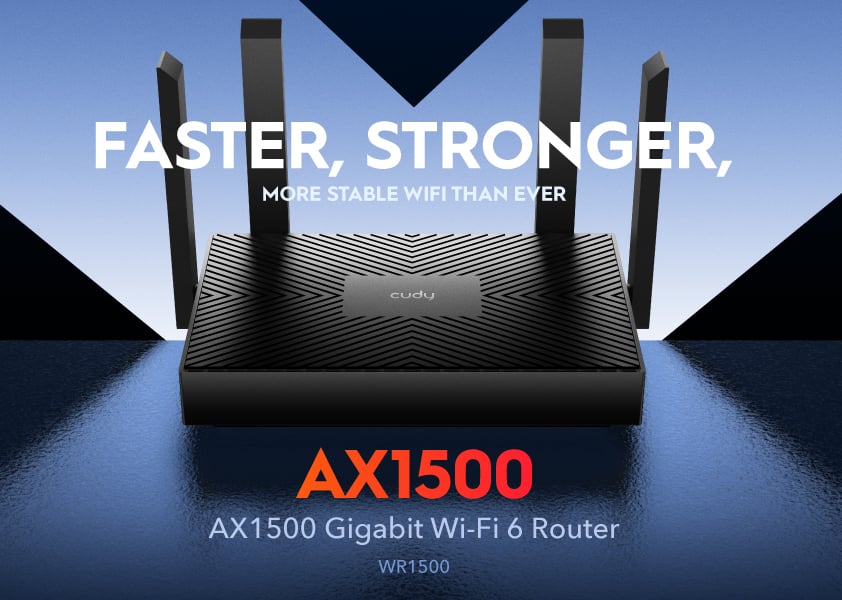 Smart Router WiFi 6 Dual-Band AC1500 Super Veloce, WR1500 - Cudy ICU-WR1500