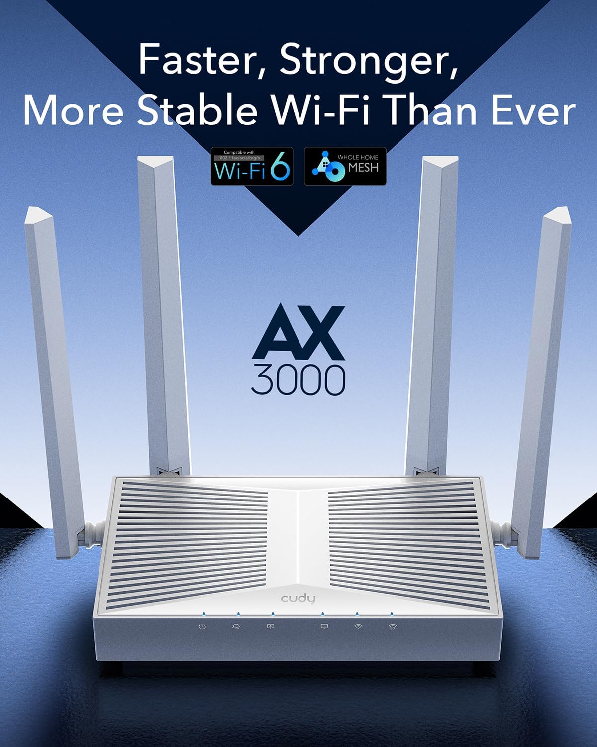 Mesh Router Wi-Fi 6 AX3000 Super Veloce Dual Band Gigabit, WR3000E - Cudy ICU-WR3000E