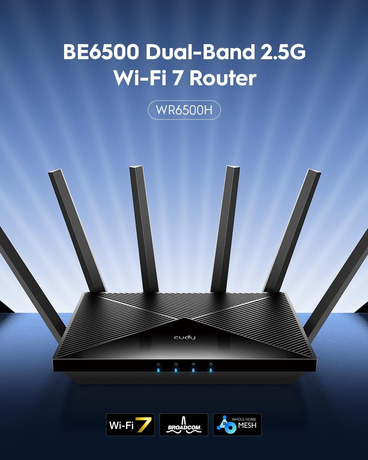 Mesh Router WiFi 7 Dual-Band Gigabit BE6500 2,5G WAN, WR6500H - Cudy ICU-WR6500H