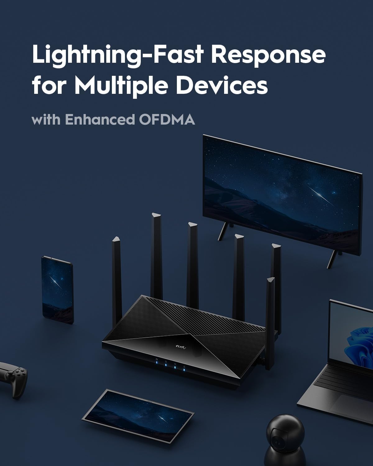 Mesh Router WiFi 7 Dual-Band Gigabit BE6500 2,5G WAN, WR6500H - Cudy ICU-WR6500H